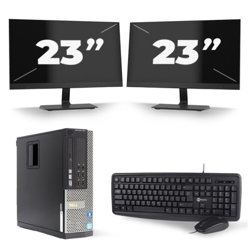 Dell Optiplex 7010 SFF - Intel Core i7-3e Generatie - 16GB RAM - 256GB SSD - Windows 10 + 2x 23 inch Monitor Tweedehands