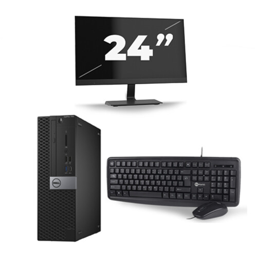 Dell Optiplex 7040 USFF - Intel Core i5-6e Generatie - 8GB RAM - 256GB SSD - Windows 11 + 1x 24 inch Monitor Tweedehands