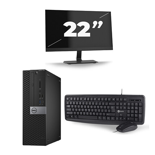 Dell Optiplex 7040 USFF - Intel Core i7-6e Generatie - 16GB RAM - 256GB SSD - Windows 11 + 1x 22 inch Monitor Tweedehands