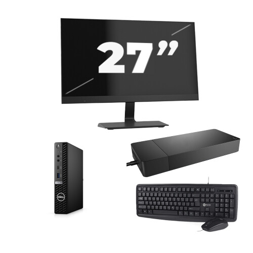 Dell OptiPlex 7080 USFF - Intel Core i5-10e Generatie - 8GB RAM - 256GB SSD - Windows 11 + 1x 27 inch Monitor Tweedehands