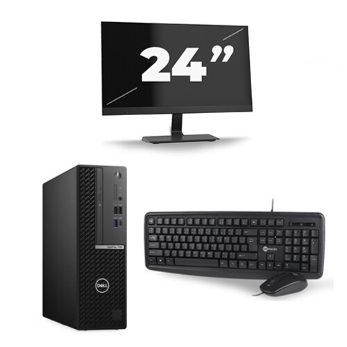 Dell OptiPlex 7080 USFF - Intel Core i7-10e Generatie - 8GB RAM - 256GB SSD - Windows 11 + 1x 24 inch Monitor Tweedehands
