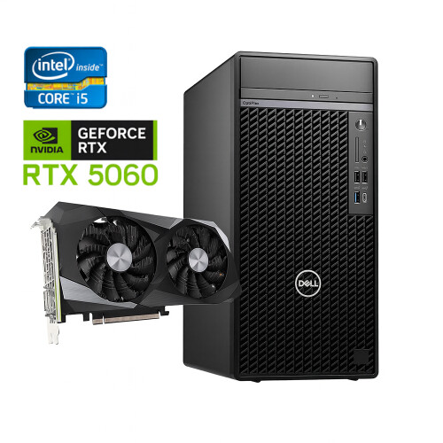 Dell OptiPlex Tower - Intel Core i5-10e Generatie - 16GB RAM - 1TB SSD - Nvidia RTX 5060 - Win11 - Game PC Tweedehands