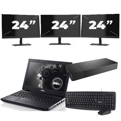 Dell Precision 3350 - Intel Core i7-10e Generatie - 15 inch - 16GB RAM - 256GB SSD - Windows 11 + 3x 24 inch Monitor Tweedehands