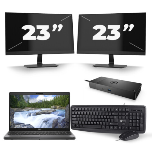 Dell Precision 3541 - Intel Core i7-9e Generatie - 15 inch - 8GB RAM - 256GB SSD - Windows 11 + 2x 23 inch Monitor Tweedehands