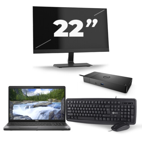 Dell Precision 3541 - Intel Core i7-9e Generatie - 15 inch - 8GB RAM - 256GB SSD - Windows 11 + 1x 22 inch Monitor Tweedehands