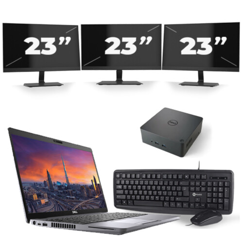 Dell Precision 3550 - Intel Core i7-10e Generatie - 15 inch - 8GB RAM - 256GB SSD - Windows 11 + 3x 23 inch Monitor Tweedehands