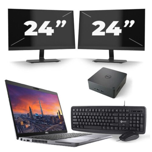 Dell Precision 3550 - Intel Core i7-10e Generatie - 15 inch - 8GB RAM - 256GB SSD - Windows 11 + 2x 24 inch Monitor Tweedehands