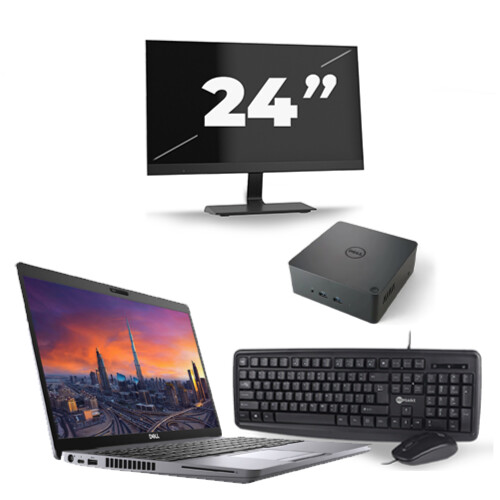 Dell Precision 3550 - Intel Core i7-10e Generatie - 15 inch - 8GB RAM - 256GB SSD - Windows 11 + 1x 24 inch Monitor Tweedehands