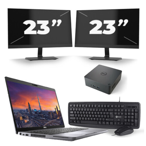 Dell Precision 3550 - Intel Core i7-10e Generatie - 15 inch - 8GB RAM - 256GB SSD - Windows 11 + 2x 23 inch Monitor Tweedehands