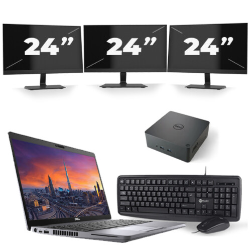 Dell Precision 3550 - Intel Core i7-10e Generatie - 15 inch - 8GB RAM - 256GB SSD - Windows 11 + 3x 24 inch Monitor Tweedehands