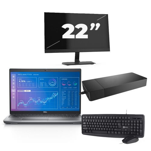 Dell Precision 3571 - Intel Core i5-12e Generatie - 15 inch - 8GB RAM - 256GB SSD - Windows 11 Home + 1x 22 inch Monitor Tweedehands
