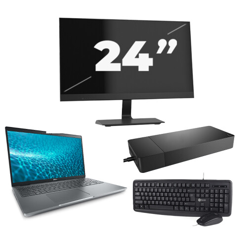 Dell Precision 3571 - Intel Core i5-12e Generatie - 15 inch - 8GB RAM - 256GB SSD - Windows 11 Home + 1x 24 inch Monitor Tweedehands