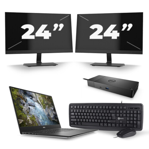 Dell Precision 5540 - Intel Core i7-9e Generatie - 15 inch - 16GB RAM - 256GB SSD - Windows 11 + 2x 24 inch Monitor Tweedehands