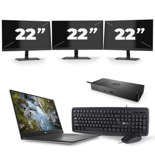 Dell Precision 5540 - Intel Core i7-9e Generatie - 15 inch - 16GB RAM - 256GB SSD - Windows 11 + 3x 22 inch Monitor Tweedehands