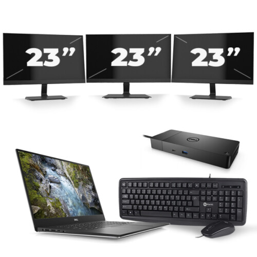 Dell Precision 5540 - Intel Core i7-9e Generatie - 15 inch - 16GB RAM - 256GB SSD - Windows 11 + 3x 23 inch Monitor Tweedehands
