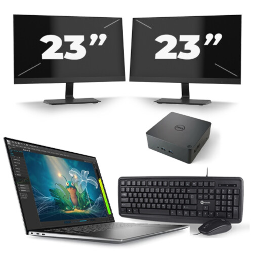 Dell Precision 5570 - Intel Core i7-12e Generatie - 15 inch - 16GB RAM - 256GB SSD - Windows 11 Home + 2x 23 inch Monitor Tweedehands