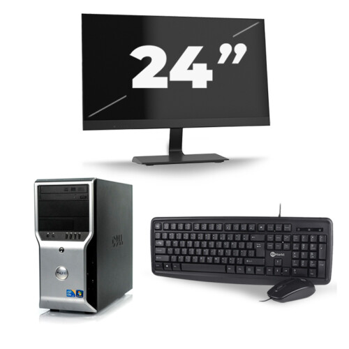 Dell Precision T1500 Micro Tower - Intel Core i3-1e Generatie - 8GB RAM - 256GB SSD - Windows 10 + 1x 24 inch Monitor Tweedehands
