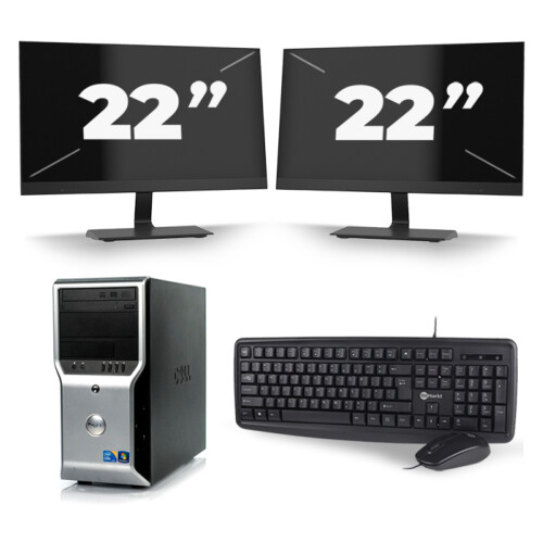 Dell Precision T1500 Micro Tower - Intel Core i7-1e Generatie - 16GB RAM - 256GB SSD - Windows 10 + 2x 22 inch Monitor Tweedehands