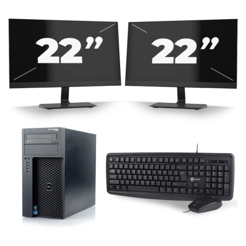 Dell Precision T1650 Micro Tower - Intel Core i3-2e Generatie - 8GB RAM - 256GB SSD - Windows 10 + 2x 22 inch Monitor Tweedehands