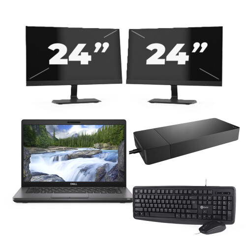 Dell Vostro 14 5401 - Intel Core i5-10e Generatie - 14 inch - 16GB RAM - 256GB SSD - Windows 11 Home + 2x 24 inch Monitor Tweedehands