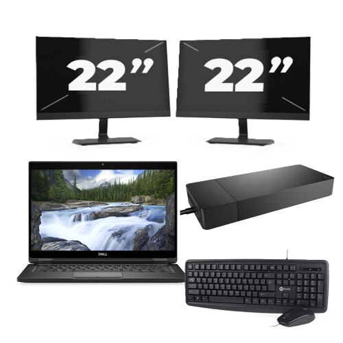 Dell XPS 13 7390 - Intel Core i5-10e Generatie - 13 inch - 8GB RAM - 256GB SSD - Windows 11 Home + 2x 22 inch Monitor Tweedehands