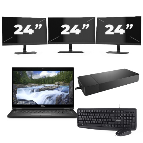 Dell XPS 13 7390 - Intel Core i7-10e Generatie - 13 inch - 16GB RAM - 256GB SSD - Windows 11 Home + 3x 24 inch Monitor Tweedehands