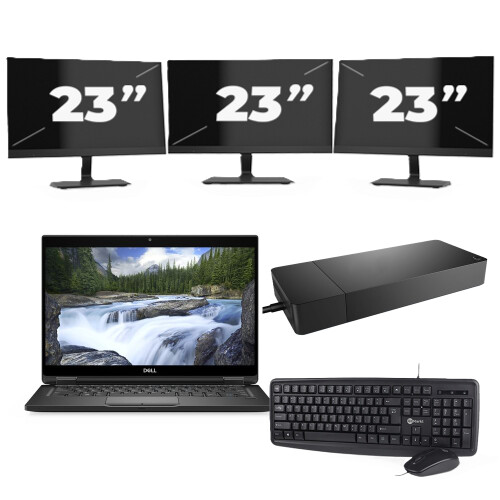 Dell XPS 13 7390 - Intel Core i7-10e Generatie - 13 inch - 16GB RAM - 256GB SSD - Windows 11 Home + 3x 23 inch Monitor Tweedehands