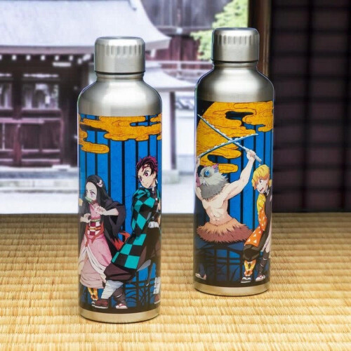 Demon Slayer - Premium Metalen Drinkfles - 450ml RVS - Veelkleurig