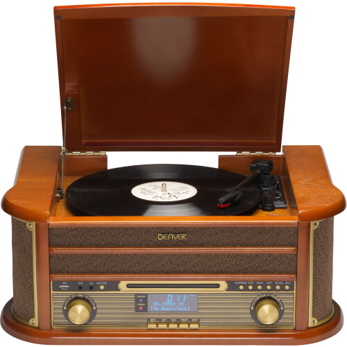 Denver MRD-51 - Retro Platenspeler - DAB+ Radio USB Opname ECHT HOUT