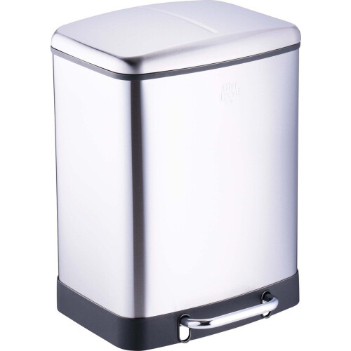 Dirt Devil Pedaalemmer 2 x 12L - Afvalscheiding - Soft-close - Zilver