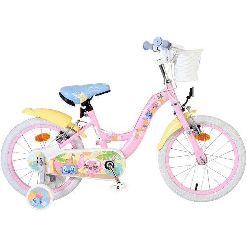Disney Stitch 16 inch Kinderfiets - Stadsfiets - Twee handremmen - Roze