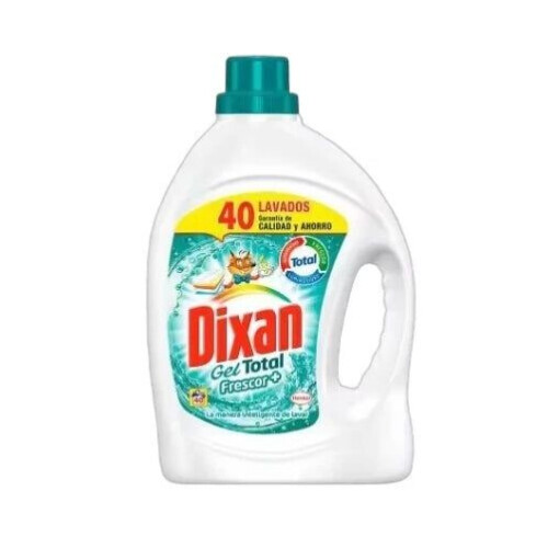 Dixan Gel Total Frescor+ Vloeibaar Wasmiddel – 2,48 L – 1 fles – 40 Wasbeurten – Voor Witte & Bonte
