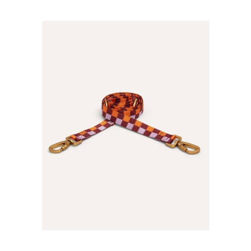 Dogguo Hondenriem - VICHY LEASH - S - Bordeaux/Oranje (2x200)