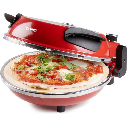 DOMO DO9284PZ - Pizza Oven - Keramische SteenØ 32 cm - 400°C in 5 minuten - Rood Tweedehands
