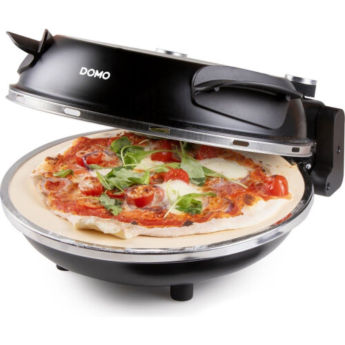 DOMO DO9285PZ - Pizzaoven - 1200 W - Keramische steen 32 cm - Zwart Tweedehands