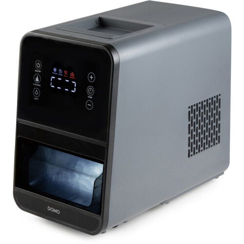 DOMO DO9286IB - Nugget IJsblokjesmachine - 1,5L - 15kg/24u - IJsblokjes in 6 min - Grijs/Zwart