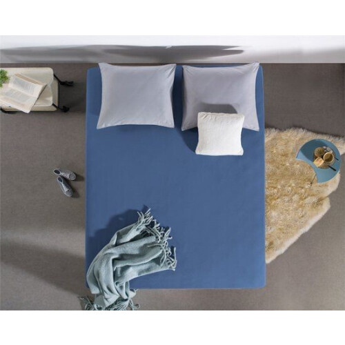Dreamhouse Jersey Stretch Hoeslaken - 100% Katoen - 80/90/100x220 - Blauw