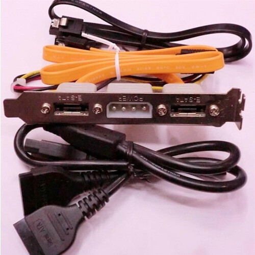 Dual-ESATA Bracket with Molex, SATA to ESATA