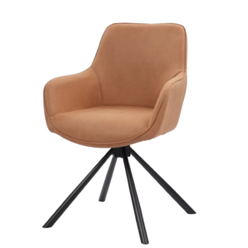 Dutchbone Eetkamerstoel Draaibaar - Vintage Design - Cognac (2 stuks) Tweedehands
