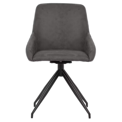 Dutchbone Eetkamerstoel Laurel 360° Draaibaar - Antraciet - 60x51x85 cm