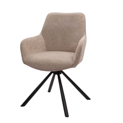 Dutchbone Oliver Draaibare Eetkamerstoelen 57x60x86 cm– Taupe (Set van 2) Tweedehands