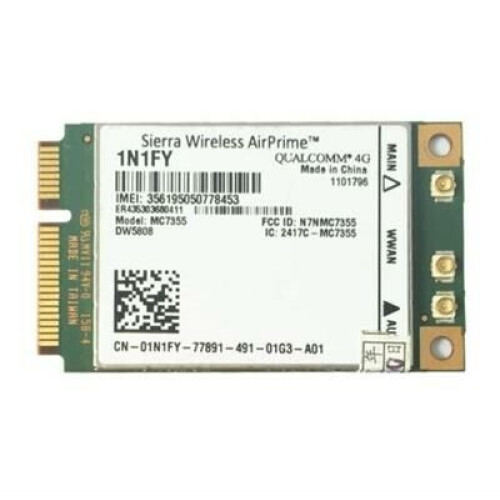 DW5808 4G LTE Mini-PCI Express Mobile Broadband WWAN Card, P/N:1N1FY Tweedehands