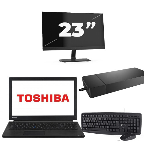 Dynabook Satellite Pro A50-EC - Intel Core i3-8e Generatie - 15 inch - 8GB RAM - 256GB SSD - Windows 11 Home + 1x 23 inch Monitor