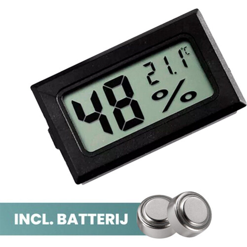 Ease Electronicz - Hygrometer - Temperatuur en Luchtvochtigheid - Digitaal - Incl. Batterijen (2 stuks)