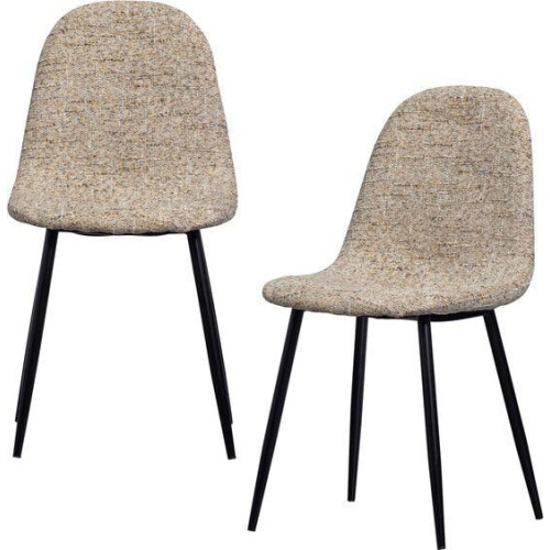 eetkamerstoel Marije - Chenille - Naturel - Set van 4 Tweedehands