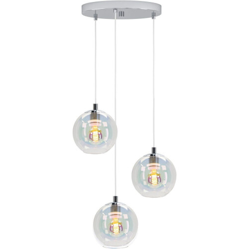 EGLO Ariscani 2 - Hanglamp - E27 - Ø 42.5 cm - Chroom/Gekleurd glas Tweedehands