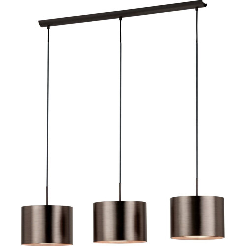 EGLO Saganto 1 - hanglamp - 3-lichts E27 - bruin/koper Tweedehands