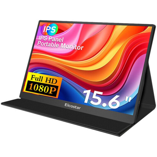 Elcostar Portable Monitor 15.6 Inch - Full HD - IPS - USB-C - HDMI - Draagbare Gaming Monitor (2025 model)