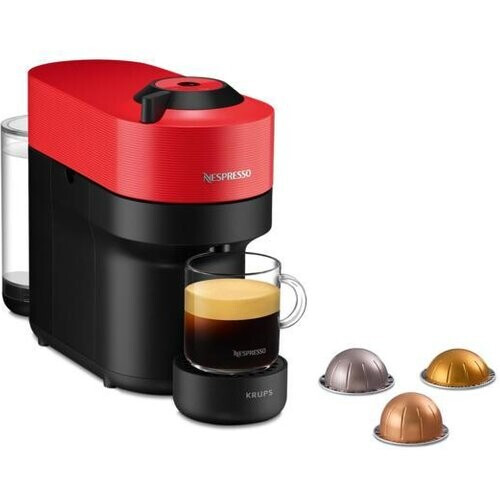 Espresso met capsules Compatibele Nespresso Krups Vertuo Pop L - Rood/Zwart Tweedehands