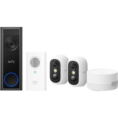 eufy Video Deurbel C30 - Beveiligingsset met 2 Camera's en HomeBase Mini - 2K-resolutie - Lokale opslag Tweedehands